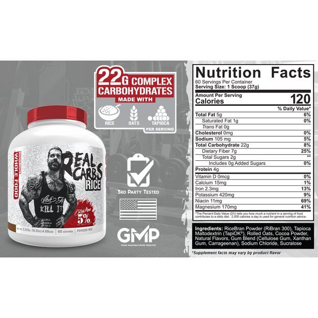 5% Nutrition Rich Piana Real Carbs Rice 2220 g (Cocoa heaven)